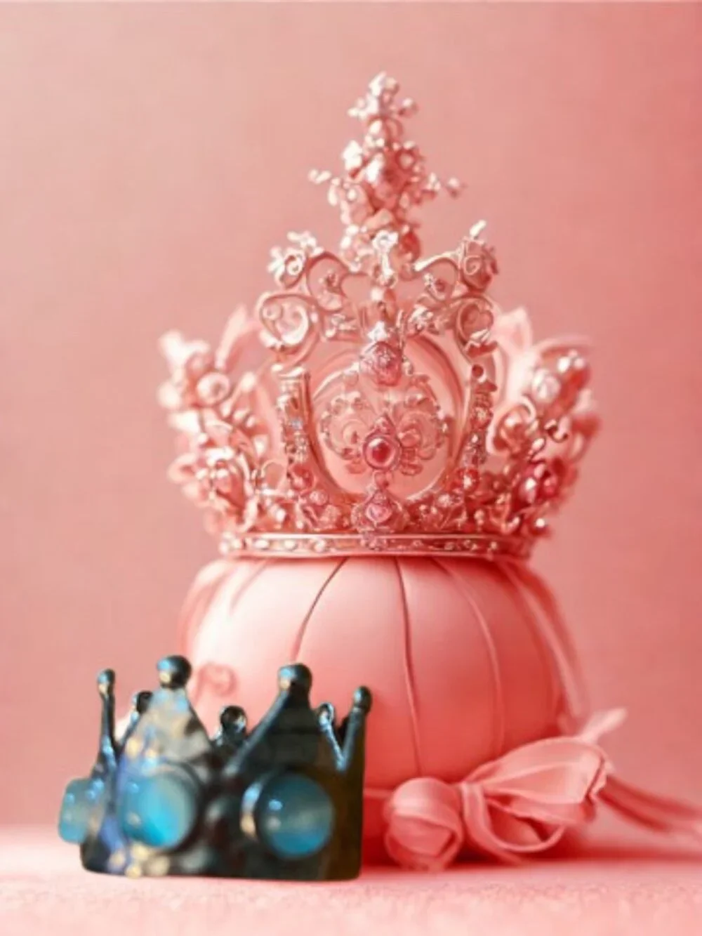 Gold-Plated Crown Gemstone Ring